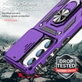 thumbnail image 4 of ELEHOLD Rugged Hybrid Case for Samsung Galaxy A05S Heavy Duty Case with Camera Lens Protector 360° Ring Holder Kickstand Magentic Shockproof Protective Case for Galaxy A05S,Purple, 4 of 8