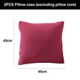 thumbnail image 2 of Funda de almohada cuadrada con cómodas rayas decorativas de grano de maíz y pana suave, 2 of 5