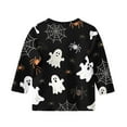thumbnail image 5 of Abcomgle Halloween Shirts for Kids Boys Spooky Bat Spider Graphic Tshirts for Kids Crewneck 3/4 Sleeve T-Shirts for Girls Fall Funny Holiday Top for Girls,11-12 Years, 5 of 5