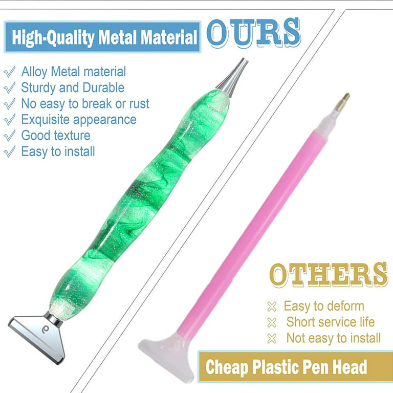 Baiyigs 21Pcs Diamond Painting Pen Accessories Tools Kits for DIY  Art&Craft, Stainless Steel Metal Anti-Fall Tip with Ergonomic Resin Diamond  Art Pen