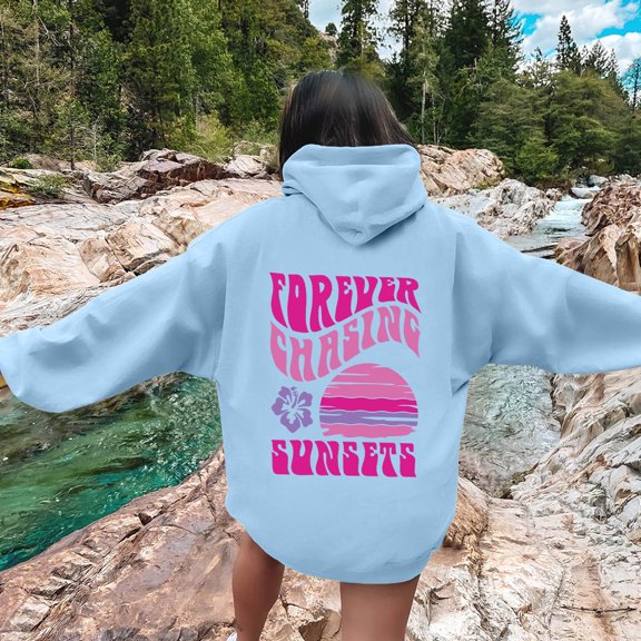 Womens Hoodies Sweatshirts Lightweight Beach Vibe Hoodie for Women Meet At The Beach Comfort Wear Blue XL