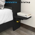 thumbnail image 6 of GZXS Queen Size Floating Platform Bed with RGB Lights & Charging Station, Modern LED Bed Frame with Storage Headboard and Foldable Side Tables, Black, 6 of 9