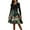 Army Green, variant on Christmas Dresses for Women Women's Fashion Round Casual Slim Fit Christmas Print Large Swing Long Sleeve Dress with V Neck for Holiday Party,Army Green,L