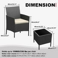 thumbnail image 2 of 3 Piece Patio Furniture Set, Rattan Outdoor Furniture with 2 Chairs & Coffee Table, 2 of 8
