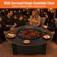 thumbnail image 3 of 37" Fire Pits for Outside, SEGMART Outdoor Fire Pit, Round Wood Burning Fire Pit with Grill, Lid, Fire Pit Table for Patio BBQ, Backyard Fire Pit, Firepit for Outside Patio, Black, 3 of 8