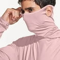 thumbnail image 7 of ZCFZJW Fishing Shirts for Men, Lightweight Quick Dry Summer Hooded Sun Shirt with Mask Long Sleeve UPF 50 Rash Guards Cooling Lightweight Hoodies Tops Pink#02 XXXL, 7 of 7