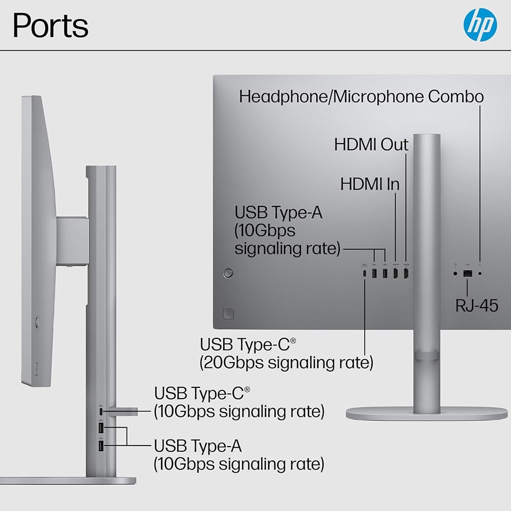 HP OmniStudio X 27" FHD Touch Screen All-in-One Desktop Intel Core U7-155H 16GB RAM 1TB SSD Meteor Silver