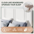 thumbnail image 3 of Amolife Queen Bed Frame, Platform Bed with Upholstered Velvet Adjustable Headboard, Wooden Slats, Easy Assembly, White, 3 of 9