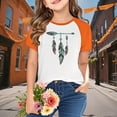 thumbnail image 1 of YUNAFFT T-shirts Garçons & Filles Orange Festival Manches Raglan Imprimé Style Décontracté, 1 of 9