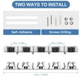 thumbnail image 5 of BIMZUC Mop and Broom Holder, 304 Stainless Steel Wall Mount with 5 Slots and 4 Hooks for Garage and Laundry Room, 5 of 8