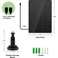 thumbnail image 2 of Solar Panel for Rechargeable Battery Outdoor Camera,with Micor USB+Type C , 3M Charging cable, 5V 4W, 2 of 5