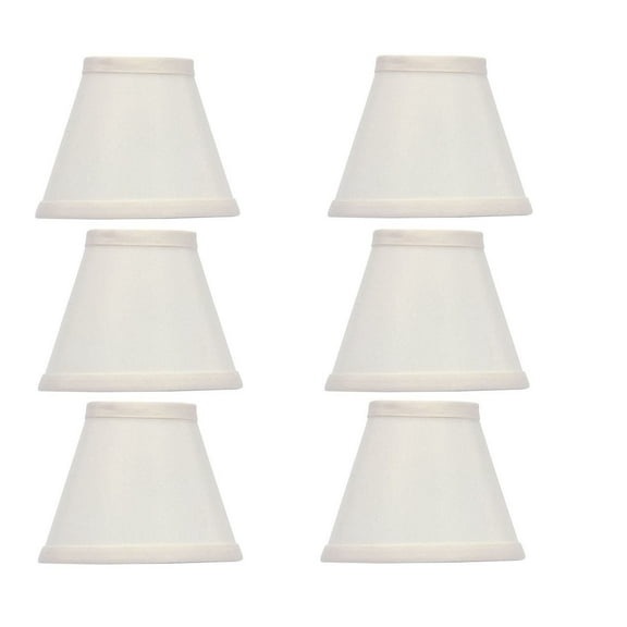 Upgradelights Set of Six White Silk 5 Inch Empire Clip On Chandelier Lampshades