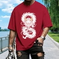thumbnail image 6 of Ankishi Dragon Shirts For Men Crewneck Oversized Mythology Chinese Dragon T-Shirt Funny Anime Graphic Tee Streetwear Dating, 6 of 9