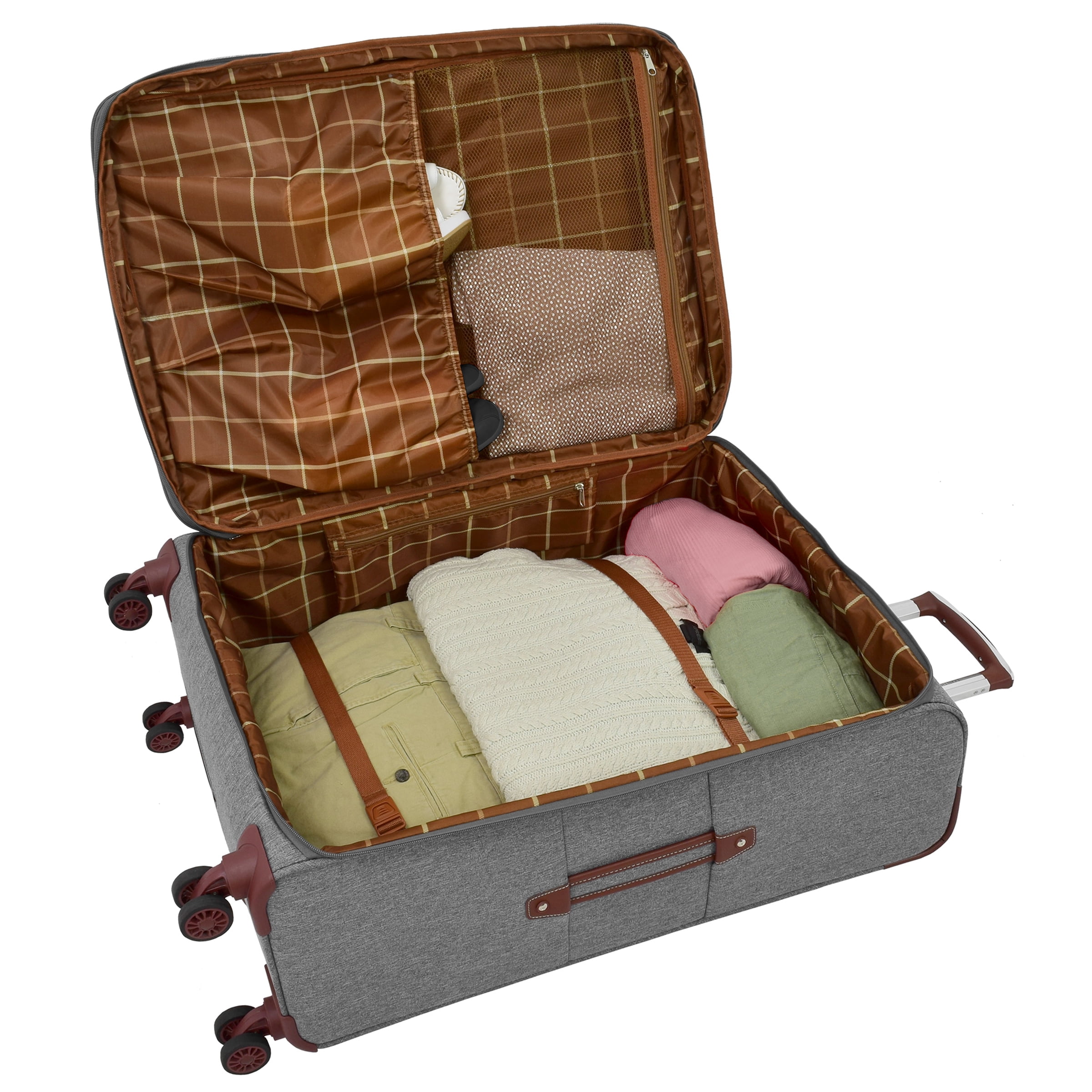 London Fog Westminster Grey 25" Expandable Spinner Luggage Upright