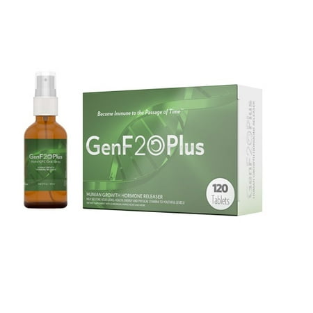 GenF20 Plus Pills box and spray bottle to help naturally restore levels ...
