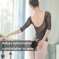 thumbnail image 4 of Ropa de práctica de baile de Ballet para mujer, leotardos de manga corta en la espalda, trajes de gimnasio para adultos, 4 of 8