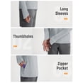 thumbnail image 4 of BALEAF Men's Sun Hoodies UPF 50+ Separate Hood with Face Mask Long Sleeve Fishing Shirts UV Protection Rash Guard Light Gray L, 4 of 7