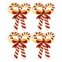 WHAMVOX Christmas Napkin Rings in Alloy Material with Festive Bowknot Design for 4 Pieces