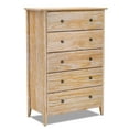 thumbnail image 4 of Grain Wood Furniture Greenport 5-Drawer Chest, Solid Wood with Brushed Driftwood Finish, 4 of 6