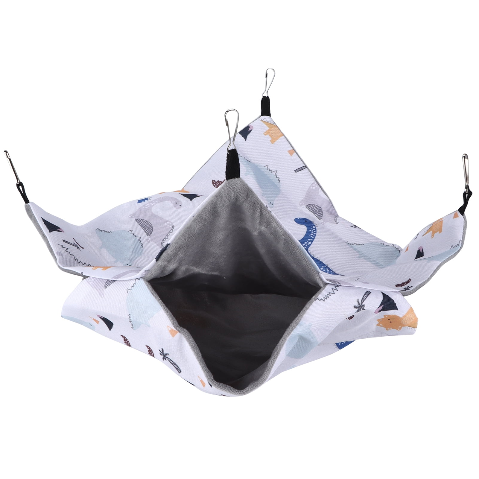Suodoka Pet Hamster Hanging Hammock Bunkbed Small Animal Bed Suitable for Mice White Rats Little Dinosaur L Size 5.91 in / 15 cm