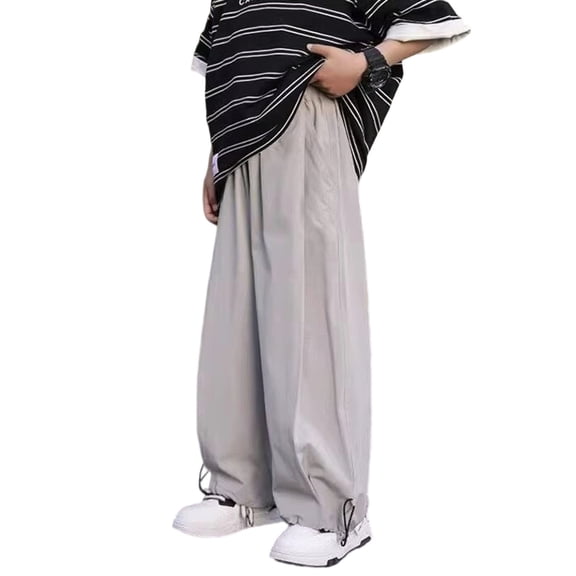 WhouRiu Boys Summer Pants Elastic Waist Loose Fit Casual Trousers Kids Comfortable Lightweight Breathable Everyday Wear,13-14 Years