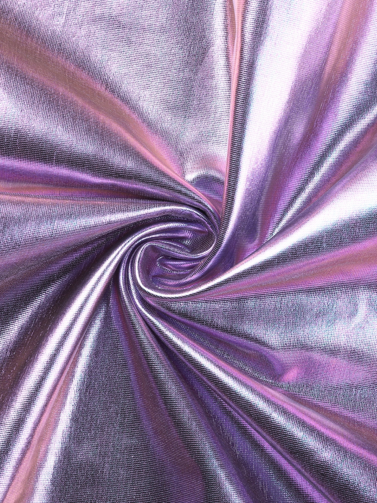 DARING DIVA Women's Plus Jogger Pants Metallic Shiny Stretchy Trousers 1X Purple Blue