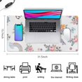 thumbnail image 5 of Long Mouse Pads for Desk,White Unicorn Floral Pattern Desk Mats on Top Of Desks, Desk Mouse Pad Extra Large with 3mm Non-Slip Base and Stitched Edge for Gaming,Office,Work,Home 31.5"x15.7", 5 of 6