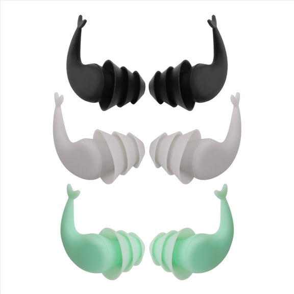 3 Pairs Great Waterproof Ultra Comfy Earplugs,Swimming Ear Plugs,Reusable Silicone Ear Plugs for