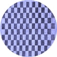 thumbnail image 1 of Ahgly Company Indoor Round Checkered Blue Modern Area Rugs, 7' Round, 1 of 4