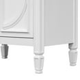 thumbnail image 2 of Isolde Modern Bathroom Vanity with Ceramic Sink, Drawer, Shelves, Cabinet, Rubberwood, MDF, White, 2 of 18