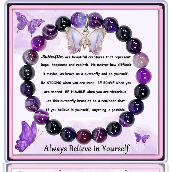 Butterfly Bracelet for Women & Girls - Butterfly Charm Jewelry Gifts for Mom, Wife, Girlfriend, Daughter & Granddaughter