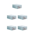 thumbnail image 1 of bedienty Flip Storage Clear Drawer Shoe Box Organiser Stackable Foldable Home Organizer light blue 5Set, 1 of 6