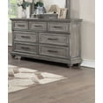 thumbnail image 2 of Transitional Beautiful Grey Hue 4pc Bedroom Furniture Queen Size Bed w Drawers FB Dresser Mirror Nightstand Sleigh Oak Veneer, 2 of 9