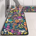 thumbnail image 2 of Kitchen Rugs Sets Of 2,Pioneer Flower Floral Print Pattern Anti Fatigue Kitchen Mat Rugs Non Slip Washable,Decorative Kitchen Floor Mats for Kitchen,Sink,Laundry,17"x47"+17"x47", 2 of 5