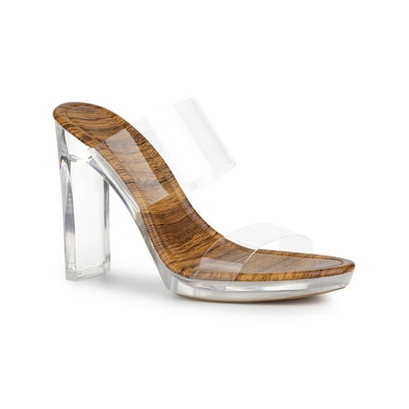 

Allegra K Women s Platform Clear Heel Slide Sandals
