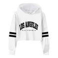 thumbnail image 3 of Mepaouo Kids Crop Tops Girls Long Sleeve Fashion Hoodies Toddler Hooded Pullover Sweatshirts White 3-4 Years, 3 of 4