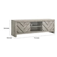 thumbnail image 3 of Benjara Velz TV Media Stand Console- 2 Chevron Doors- Open Shelves- Beige, 3 of 11
