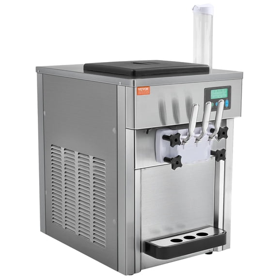 STAWAY Soft Serve Ice Cream Machine - 21 QT/H Yield, 3-Flavor Countertop Maker, LCD Panel, Auto Clean, Perfect for Restaurants & Snack Bars