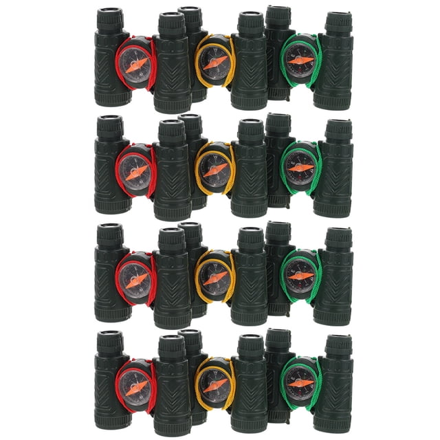12 piezas binoculares de viaje mini telescopios de telescopios portátiles de telescopios portátiles con brújula