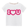 thumbnail image 1 of Pisexur Mode Mignon pour Tout-Petits Garçons Filles Couleur Unie Col Rond Saint-Valentin Imprimé Cœur Manches Courtes, 1 of 3