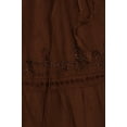 thumbnail image 6 of Sakkas Solid Embroidered Crochet Lace Trim Gypsy Bohemian Mid Length Cotton Skirt - Brown - One Size, 6 of 6