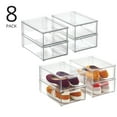 thumbnail image 2 of Bac de Rangement Empilable en Plastique avec Tiroir, 8 Pack, Transparent, 2 of 5