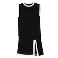thumbnail image 5 of Idoravan 2 Piece Sets for Women Summer Women's Casual Fitness Colorblock Split Back Tank Top Shorts Set, 5 of 8