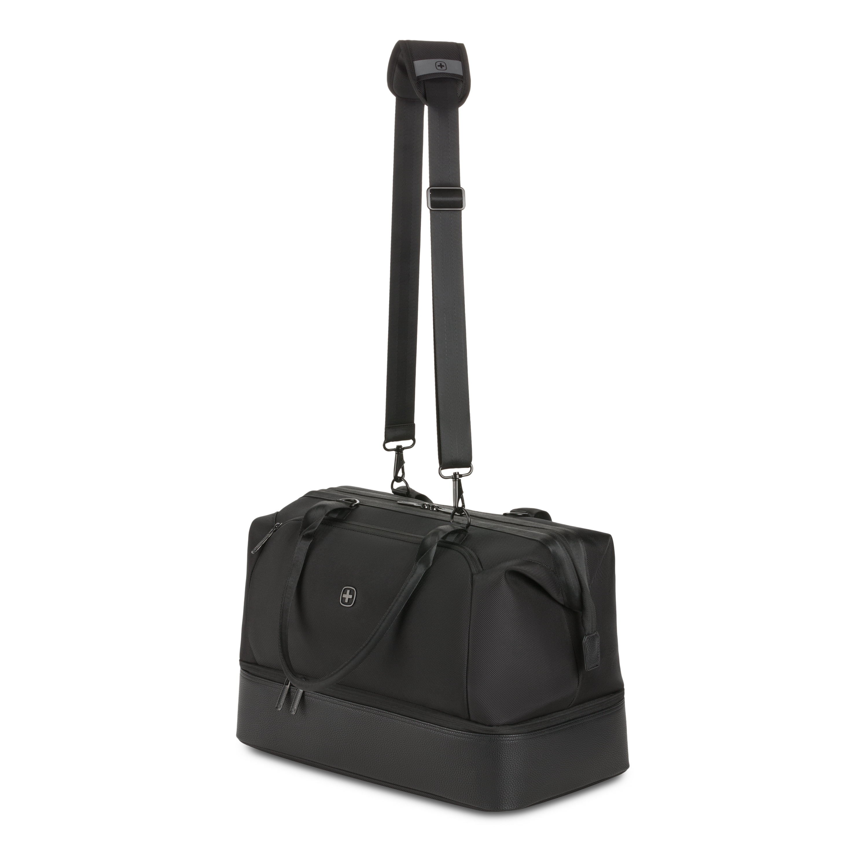 SWISSGEAR Weekender II Travel Tote Bag in Black for Travel, Gym and Everyday with Laptop Pocket and Bottom Compartment