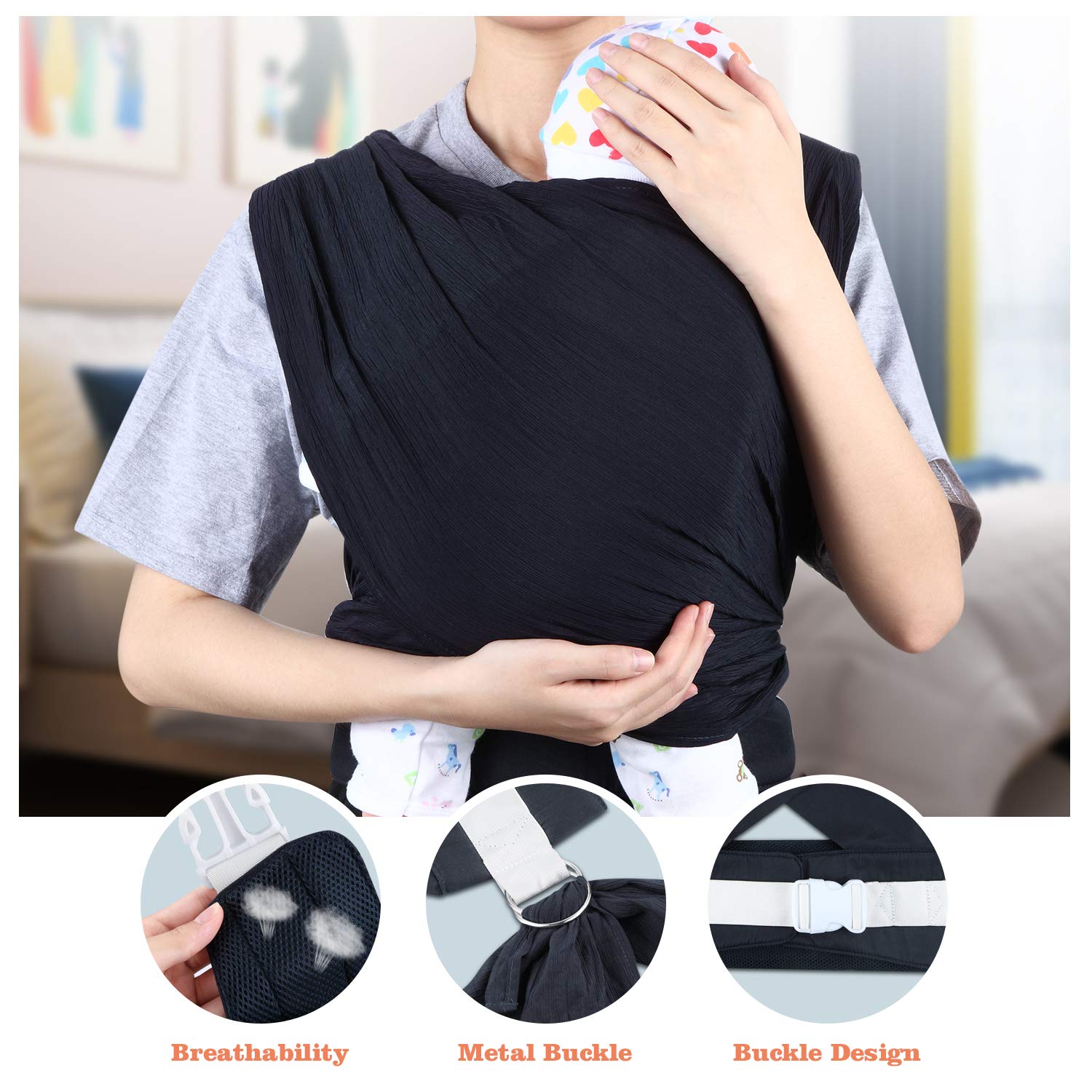 Baby Wrap Carrier Perfect Baby Carrier Wrap Sling For Newborn And Infant Soft And Breathable Enhances Baby Bonding Easy To Wear Baby Ring Sling For Newborn And Children Baby Wrap Carrier Perfect Baby Carrier Wrap Sling For Newborn And Infant Soft And Breathable Enhances Baby Bonding Easy To Wear Baby Ring Sling For Newborn And Children