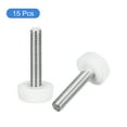 thumbnail image 3 of 15Pack M5x25mm Threaded Knurled Thumb Screws, Zinc Plated Carbon Steel Clamping Knobs Grip, White, 3 of 5