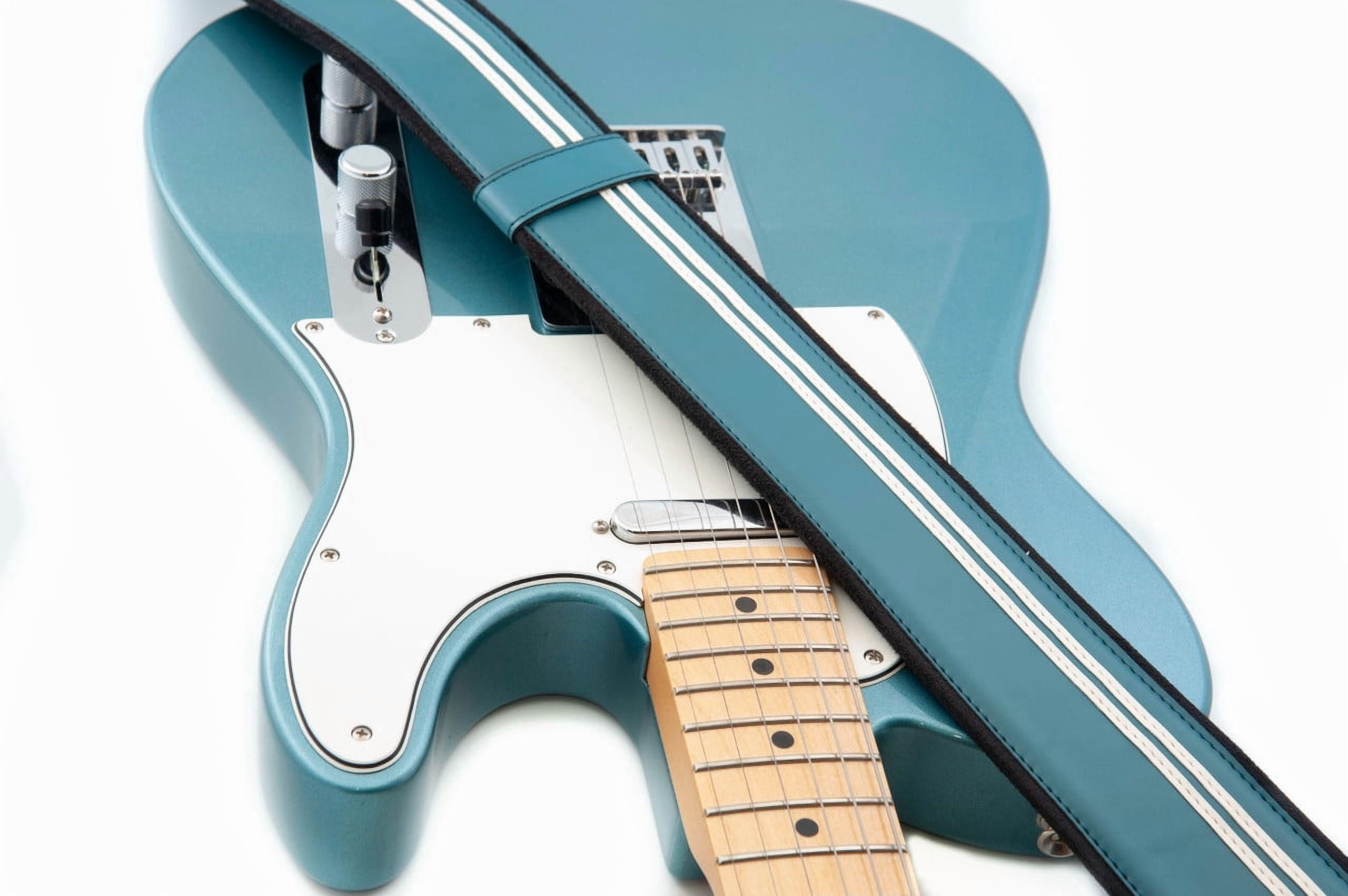 RightOn! Straps Mojo Collection Race-60 Guitar & Bass Strap made with Vegan Leather – Stylish and Comfortable - Teal