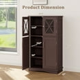 thumbnail image 4 of Giantex Bathroom Floor Storage Cabinet, Freestanding Linen Cabinet w/3 Adjustable Shelves, Brown, 4 of 9