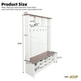 thumbnail image 2 of Harper & Bright Designs Farmhouse Hall Tree with Bench , 4-in-1 Coat Rack with Shoe Cabinet and Hooks , Entryway Tree with Adjustable Shelves and Open Compartments for Living Room , White, 2 of 14