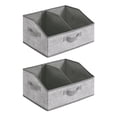 thumbnail image 2 of 2 contenedores de almacenamiento plegables, organizador de armario con asa, cesta de almacenamiento dividida, portátil y duradera para estantes y Gris, 2 of 8